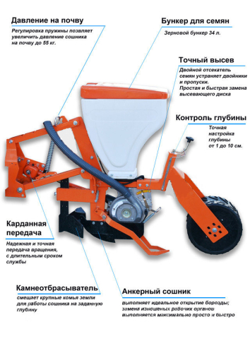 Сеялка пневматическая точного высева VENZA-8 (анкерная) сеялка