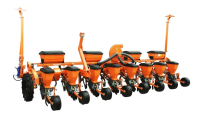 Vesna-8 pneumatic seeder for precision seeding (UPS seeder) wheels outside